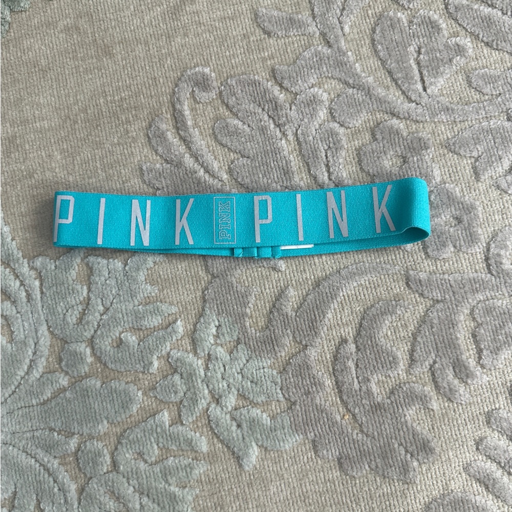 Pink Logo Blue Elastic headband